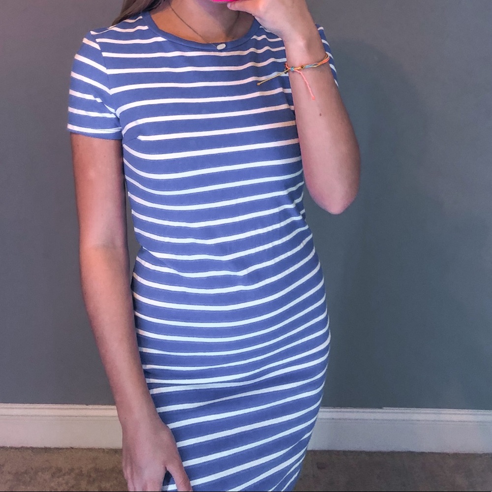 old navy blue& white striped dress